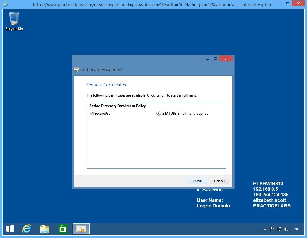 Practice Labs screenshot.